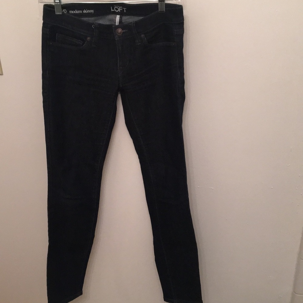 LOFT modern skinny dark jean pants